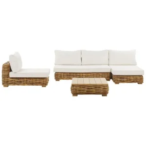 Expressleverans Loungegrupp Varallo Natur/vit, Vänstervänd Natur/vit, Vänstervänd - Trädgård & spabad