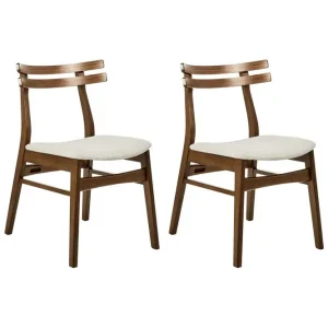 Bästa pris Matsalsstol Cynthiana set om 2 Mörk Trä-Beige Mörk Trä-Beige - Möbler
