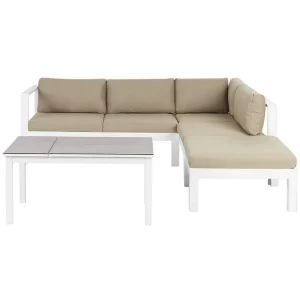 Loungegrupp 5-sits Messina Vit/Grå/Beige Vit/Grå/Beige - Trädgård & spabad Sista chansen