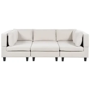 Outlet Modulsoffa med fotpall Unstad Beige/svart, Symmetrisk Beige/svart, Symmetrisk - Möbler