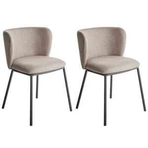 Matsalsstol Mina set om 2 Beige/svart Beige/svart - Möbler Outlet