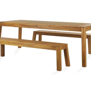 Fynd Coteto Matgrupp Utomhus 225 cm + 2 Bänkar Utomhus Akacia - Utemöbler