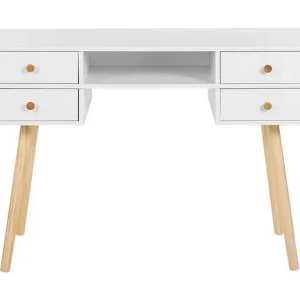 Erbjudande Skrivbord 110 x 55 cm vit LEVIN Vit - Möbler