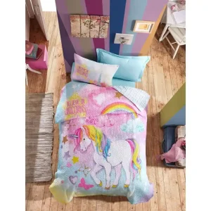 Snabb leverans Cotton Box Four Seasons Bäddset Barn 4-dels Ranforce Mint/Rosa/Multi - Textil & mattor