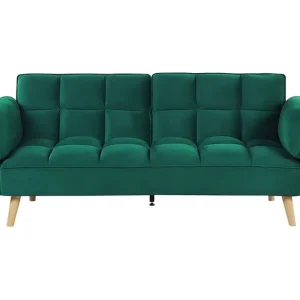 Rabatter Asaby 3-sits Bäddsoffa Sammet/Grön - Möbler