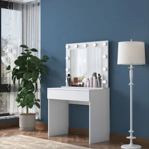 Naomori Sminkbord 90 cm Vit - Möbler Premium