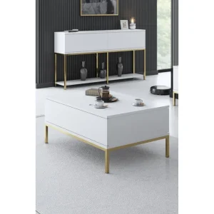 Utförsäljning Dorlord Soffbord 90 cm Vit/Guld - Möbler