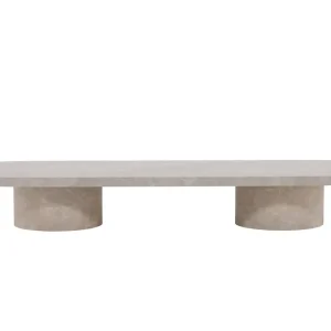 Venture Home Narvik Travertin Ovalt Soffbord 190x60 cm Beige / Ljus - Möbler Lägg i varukorgen