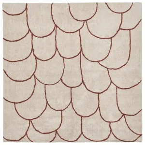 Avdan Bomullsmatta 200x200 cm Kvadratisk Beige - Textil & mattor Utförsäljning