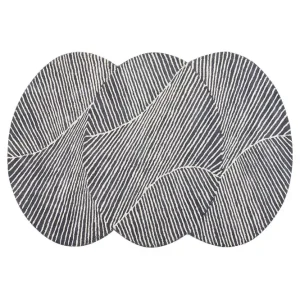 Zabol Ullmatta 140x200 cm Oval Svart/Vit - Textil & mattor Kampanj