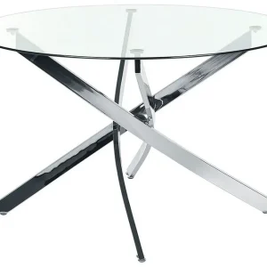 Vincenzo Matbord 120 cm Rund transparent/Silver - Möbler Lägg i varukorgen