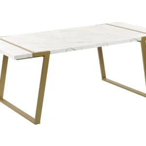 Stensby Matbord 90x200 cm Vit/Guld - Möbler Endast denna vecka