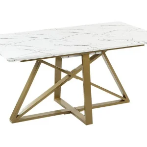Fri frakt Nettuno Matbord Förlängningsbart 160-200x90 cm Vit/Guld - Möbler