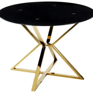 Lägg i varukorgen Hayder Matbord 105 cm Rund Svart/Guld - Möbler