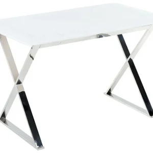 Trygg betalning Foxter Matbord 70x120 cm Vit/Silver - Möbler