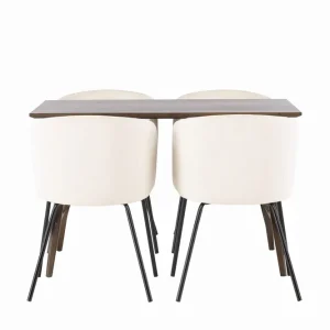 Rabatt Venture Home Kaseidon Matgrupp 120 cm Rektangulär med 4 Berit stolar Beige - Möbler