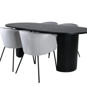Rea Venture Home Bianca Matgrupp 200 cm Oval med 4 Berit stolar Svart - Möbler