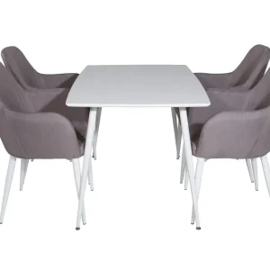 Venture Home Polar Matgrupp 120 cm Rektangulär med 4 Comfort stolar Grå - Möbler Beställ idag