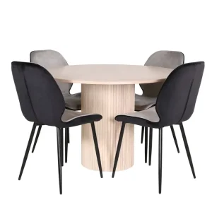 Billigare Venture Home Bianca Matgrupp 110 cm Rund med 4 Emma stolar Svart - Möbler