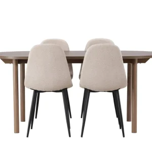 Venture Home Andy Matgrupp 180 cm Oval med 4 Polar stolar Beige - Möbler Kampanj