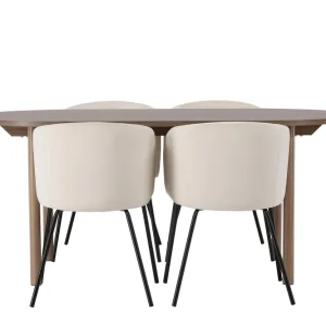 Venture Home Andy Matgrupp 180 cm Oval med 4 Berit stolar Beige - Möbler Populär