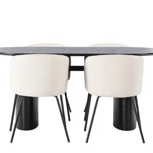 Fynd Venture Home Isolde Matgrupp 180 cm Oval med 4 Berit stolar Beige - Möbler