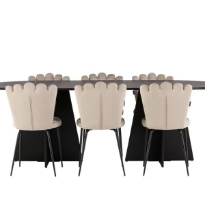 Venture Home Bootcut Matgrupp 230 cm Oval med 6 Limhamn stolar Beige - Möbler Endast idag