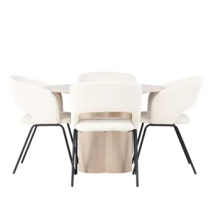 Venture Home Olivia Matgrupp 110 cm Rund med 4 Day stolar Whitewash - Möbler Begränsad tid
