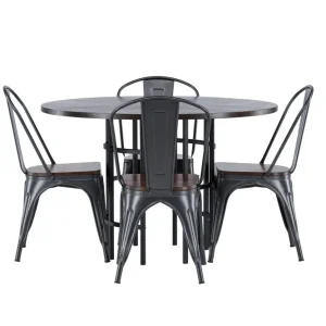 Venture Home Copenhagen Matgrupp 115 cm Rund med 4 Tempe stolar Mocca - Möbler Säker betalning