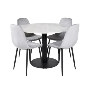 Rabatter Venture Home Estelle Matgrupp 106 cm Rund med 4 Polar stolar Svart - Möbler