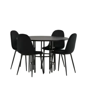 Venture Home Kavenhamn Matgrupp 115 cm Rund med 4 Bennie stolar Svart - Möbler Lägg i varukorgen