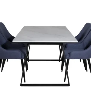 Venture Home Estelle Matgrupp 140 cm Rektangulär med 4 Plaza stolar Svart - Möbler Kampanj