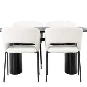 Venture Home Isolde Matgrupp 180 cm Oval med 4 Day stolar Svart - Möbler Premium