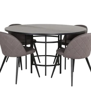 Reapris Venture Home Copenhagen Matgrupp 140 cm Rund med 4 Velvet stolar Svart - Möbler