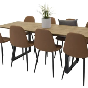 Venture Home Inca Matgrupp 160 cm Rektangulär med 8 Polar stolar Svart - Möbler Extra rabatt