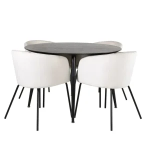 Populär Venture Home Dipp Matgrupp 115 cm Rund med 4 Berit stolar Beige - Möbler