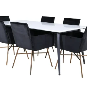 Sänkt pris Venture Home Jimmy Matgrupp 195 cm Rektangulär med 6 Petra stolar Svart - Möbler