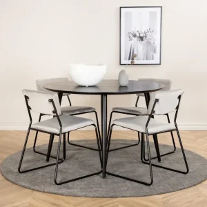Venture Home Dipp Matgrupp 115 cm Rund med 4 Kenth stolar Svart - Möbler Fynd