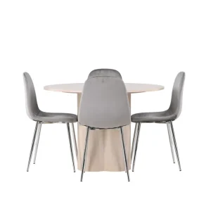 Venture Home Olivia Matgrupp 110 cm Rund med 4 Eva stolar Whitewash - Möbler Begränsat antal