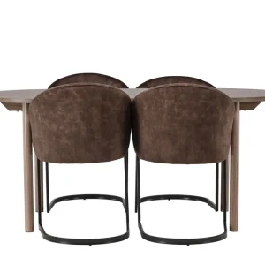 Endast idag Venture Home Andy Matgrupp 180 cm Oval med 4 Evening stolar Svart - Möbler