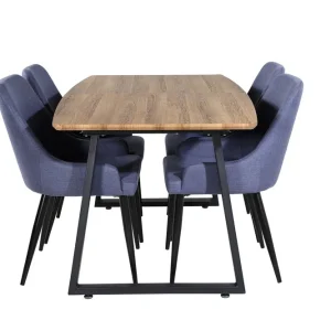 Venture Home Inca Matgrupp 160 cm Rektangulär med 4 Plaza stolar Svart - Möbler Nyhet