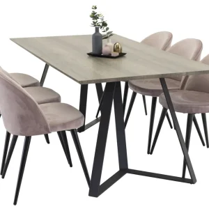 Venture Home Malvina Matgrupp 180 cm Rektangulär med 6 Sedavi stolar Svart - Möbler Erbjudandepris