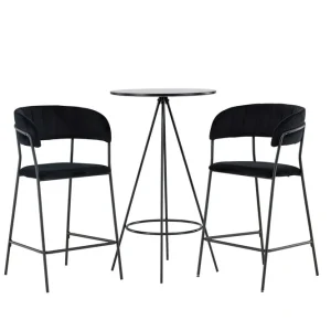 Erbjudandepris Venture Home Bistro Matgrupp 60 cm Rund med 2 Lui stolar Svart - Möbler