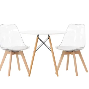 Venture Home Danburi Matgrupp 60 cm Rund med 2 Edvin stolar Vit - Möbler Trygg betalning