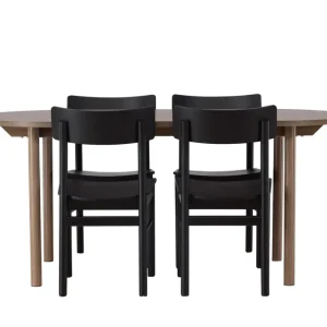Beställ idag Venture Home Andy Matgrupp 180 cm Oval med 4 Montros stolar Svart - Möbler