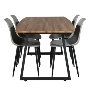Nyhet Venture Home Inca Matgrupp 160 cm Rektangulär med 4 Polar stolar Svart - Möbler
