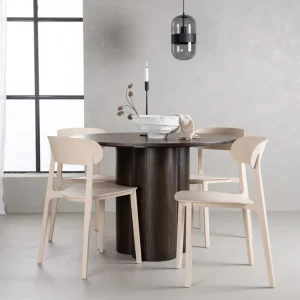 Venture Home Olivia Matgrupp 110 cm Rund med 4 Åstol stolar Beige - Möbler Endast idag