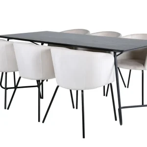 Erbjudande Venture Home Petra Matgrupp 190 cm Rektangulär med 6 Berit stolar Beige - Möbler