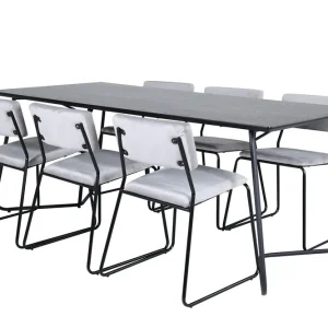 Extra rabatt Venture Home Petra Matgrupp 190 cm Rektangulär med 6 Kenth stolar Svart - Möbler