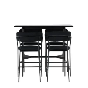 Rabatter Venture Home Rax Matgrupp 120 cm Rektangulär med 4 Lui stolar Svart - Möbler